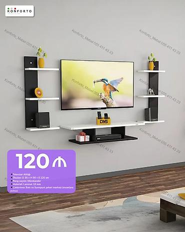 Məhsul: Divar tipli TV altlığı və rəf dəsti - Ölçülər: Dərinlik 35 sm