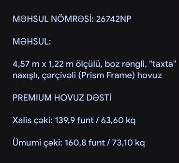 şahmat dəsti: INTEX 26742NP – 4.57 m x 1.22 m Greenwood Prism Frame Premium Pool Set — 7