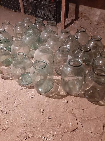 kompot qabı: Şüşə bankalar – iri həcmli - Material: şəffaf qalın şüşə - Həcm — 3