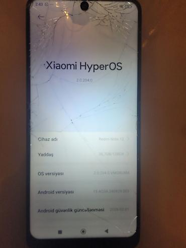 xiomi note: Redmi Note 12, 128 GB, rəng - Qara, Qırıq — 2