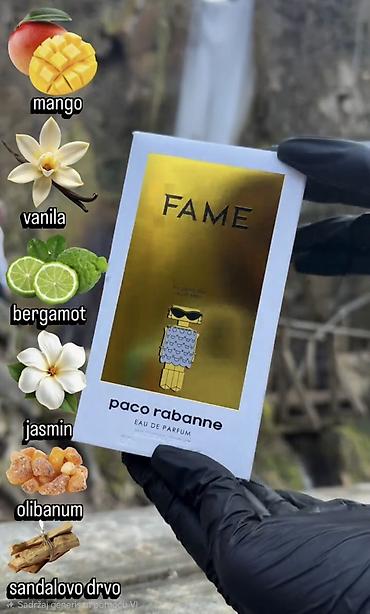 Parfemi: Set pažljivo odabranih parfema i EDP sprejeva: 1) Paco Rabanne Fame – — 1