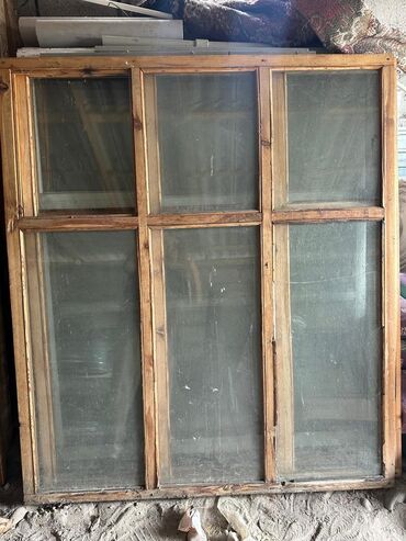 окны бу: Деревянное окно, цвет - Коричневый, Б/у, 1500 *1500