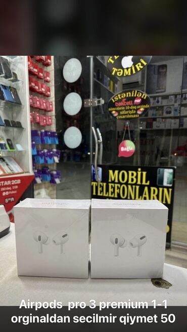 Qulaqcıqlar: Airpods 3 pro premium 1-1 orginaldan secilmir tezedir