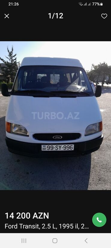 ford transit oluxanasi: Ford Transit: 2.5 l | 1995 il 344480 km Van body type