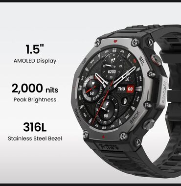 ocean su filteri: Yeni, Smart saat, Amazfit, Sensor ekran, rəng - Qara