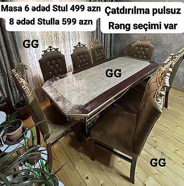Yeni ve Sifarislə Masa 6 ədəd Stul 499 azn 8 ədəd Stulla 599 azn Reng lalafo.az -da Yeni ve Sifarislə Masa 6 ədəd Stul 499 azn 8 ədəd Stulla 599 azn Reng