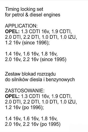 Alati za automobile: Set alata za blokadu razvodnog mehanizma – 29 delova - Namenjeno za — 4