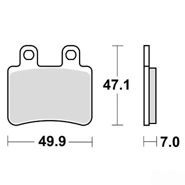 vilasti kljuc: Sinterovane kočione pločice za motocikl – dimenzije 49.9 x 47.1 x 7.0 — 4