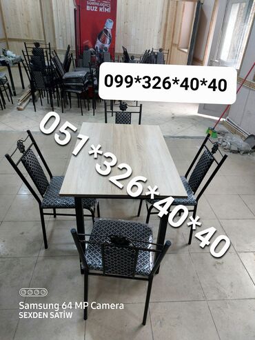 Bağ, çöl masa və oturacaq dəstləri: Yeni, Dördbucaq masa, 4 stul, Açılan, Stullar ilə, Metal, Azərbaycan — 3