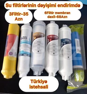 Mətbəx texnikası: Su filtrlərinin dəyişdirilməsi xidməti. Türkiyə istehsalı filtrlər — 1