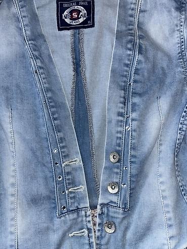Kožne jakne: Ženska teksas jakna/blejzer – NESSAL Jeans, veličina XL - Svetloplava — 4