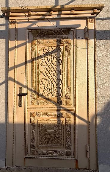 carpayı demiri: Məhsul: Dəmir giriş qapısı (kəmərli naxışlı) orta hissələri almunumla — 2