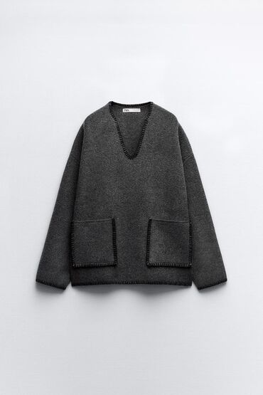 серый свитер женский: Женский свитер, Оверсайз, Полиэстер