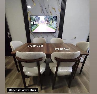 lepe: Mətbəx/qonaq otağı üçün masa və 6 stul dəsti - Komplekt: 1 masa + 6 — 2