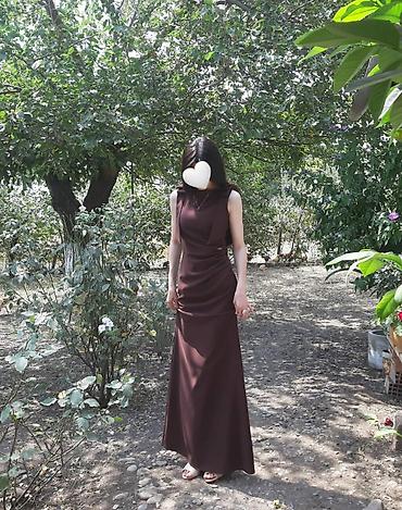 mango canta: Qadın gecə/ziyafət paltarı - Rəng: tünd qəhvəyi (borğun ton) - Model — 2