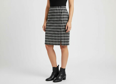 żółta spódnice w kratę: Women`s skirt, size XL