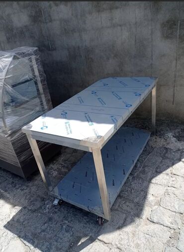 Nerjaveykalar: Nerj stollar iş masaları yıqırıq. paslanmaz poladdan yüksək — 6