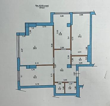 Продажа квартир: 3 комнаты, 98 м², Элитка, 8 этаж — 17