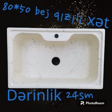 Mətbəx çanaqları: Yeni Dairəvi Mətbəx çanağı, Şkafsız, Akril — 15