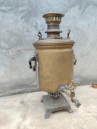 samovar almaq: 1800 ilə aid 40 litr Bronza samovar,Uzərində medallar var, Təmirə — 1