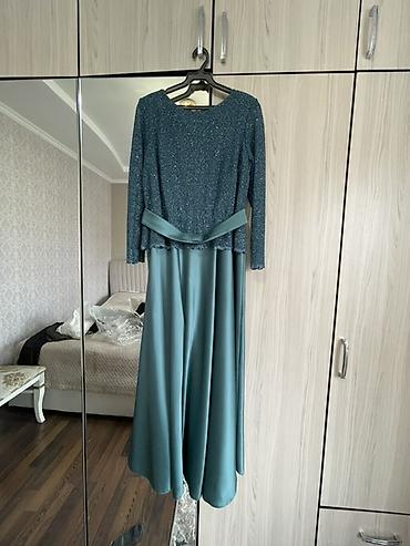 Вечерние платья: Вечернее платье, Пышное, Длинная модель, Атлас, С рукавами, Камни, M — 4