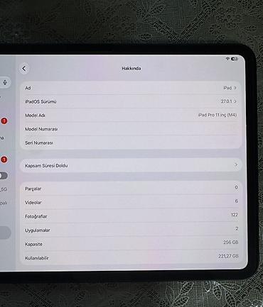 mac studio: Apple iPad Pro 11" (M4) – 256 GB, Wi‑Fi, Space Gray Xüsusiyyətlər: - — 3