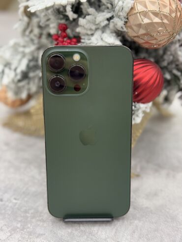 телефондор айфон: IPhone 13 Pro Max, Б/у, 256 ГБ, Alpine Green, Защитное стекло, Чехол, Кабель