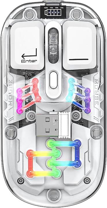 kür komputer: Şəffaf dizaynlı RGB simsiz kompüter siçanı - Korpusu şəffafdır — 2