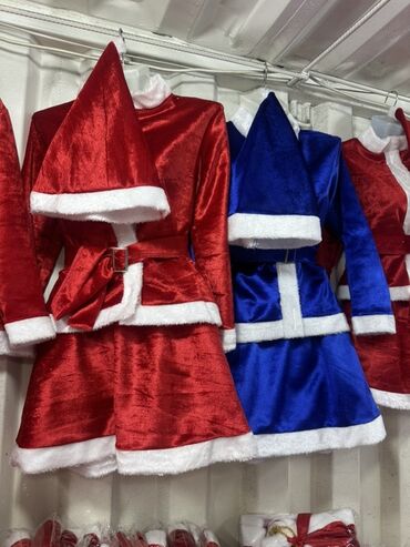 Карнавальные костюмы: Детские карнавальные костюмы - Дед Мороз/Санта: красные бархатистые — 12