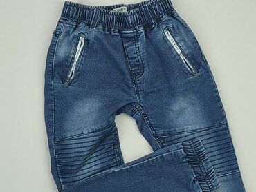 czarne jeansy z dziurami z wysokim stanem: Spodnie jeansowe, 5-6 lat, 110/116, stan - Dobry