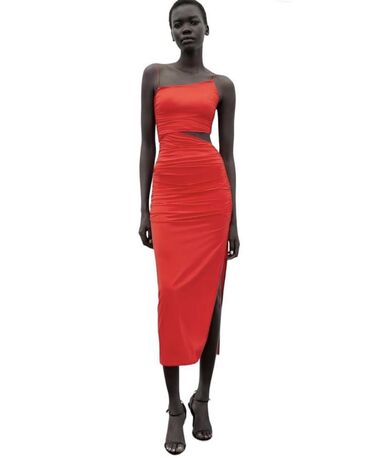 Костюмы: Коктейльное платье, Миди, Zara, S (EU 36)