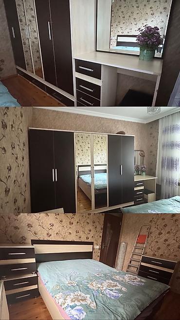 Yataq dəsti - Komplekt: 4 qapılı iri şkaf (2 güzgülü qapı), tumbalar