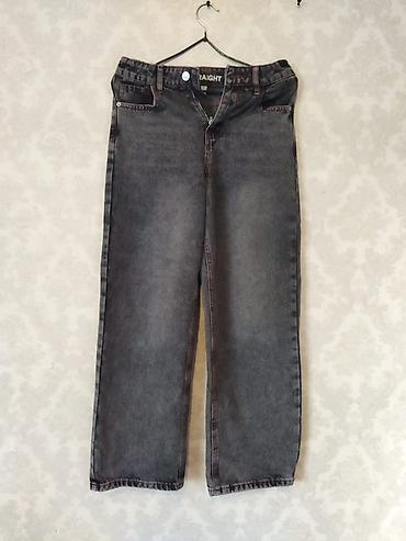 джинсы бананки: Джинсы прямого кроя, серый варёный деним (black/charcoal wash) — 2