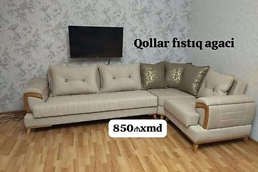 кухонный диван угловой: Məhsul: Künc divan dəsti - Rəng: Açıq bej - Material: Yumşaq parça — 1
