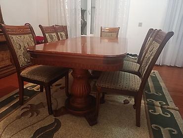 coffee stullari: Qonaq otağı üçün, İşlənmiş, Açılan, Dördbucaq masa, 6 stul — 2