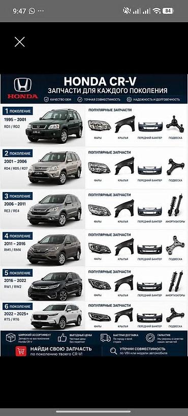 срв 5: Запчасти Honda CR‑V и Honda Civic - Широкий ассортимент деталей для — 1