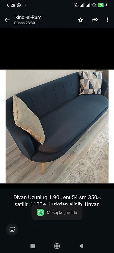 Divan Uzunluq 1.90 enı 54 sm 350₼ satilir .1100₼ Juskdan alinib lalafo.az -da Divan Uzunluq 1.90 enı 54 sm 350₼ satilir .1100₼ Juskdan alinib