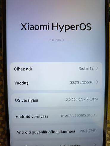 redmi 3 s: Redmi 12, 256 GB, rəng - Ağ, Sensor — 5