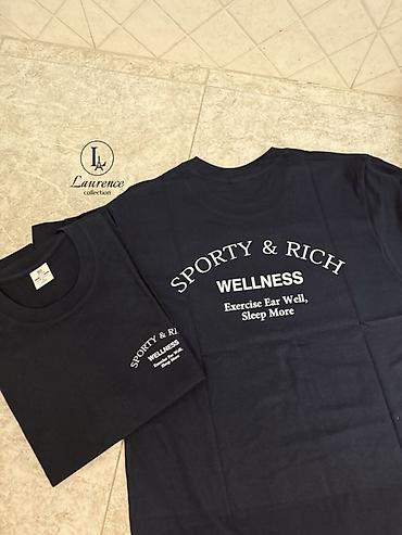 Футболки: Футболка Sporty & Rich “Wellness” (тёмно‑синяя) - Цвет: navy — 1