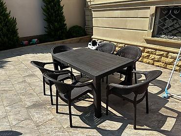 Bağ, çöl masa və oturacaq dəstləri: Yeni, Dördbucaq masa, 4 stul, Açılan, Stullar ilə, Plastik, Türkiyə — 4