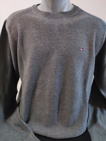 Džemperi: Džemper, Tommy Hilfiger, bоја - Siva, Pamuk — 12