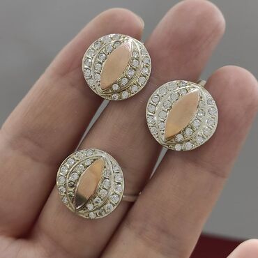 драгоценные и полудрагоценные камни: Серебро под золото 925 пробы Дизайн Италия Камни фианиты Размеры