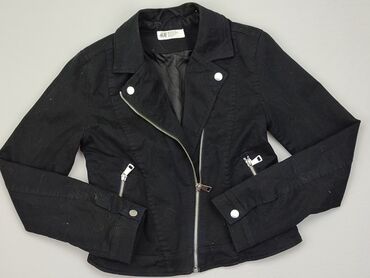 płaszcz trencz czarny: Kurtka przejściowa, H&M, 12 lat, 146-152 cm, stan - Bardzo dobry