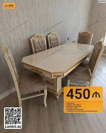 Ev və bağ: Mebel dəsti – masa və 6 stul - Model: La Mini (Kod: 5920) - Masa — 1