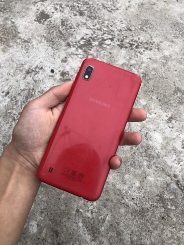 Samsung A10, Б/у, 32 ГБ, цвет - Красный, 2 SIM