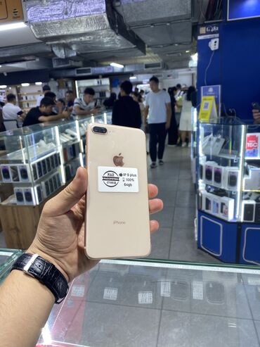 айфон 8 не бу: IPhone 8 Plus, Колдонулган, 64 ГБ, Desert Titanium, Коргоочу айнек, Каптама, Кабель, 100 %