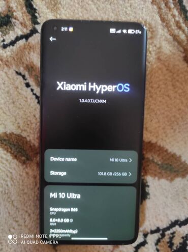 ноутбуки ленова: Xiaomi, Mi 10 Ultra, 256 ГБ, түсү - Кара