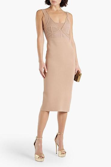 xxs: Платье Herve Léger Layered Bandage Midi Dress оригинал. Размер XXS — 2