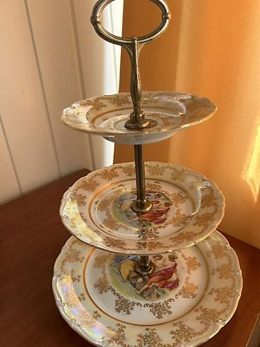samovar cay: Tort və şiriniyyat qabı, rəng - Ağ, Farfor, Çexiya — 2
