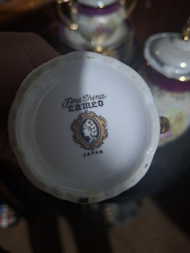 blutut luster: Çay dəsti, rəng - Ağ, Farfor, Yaponiya — 4